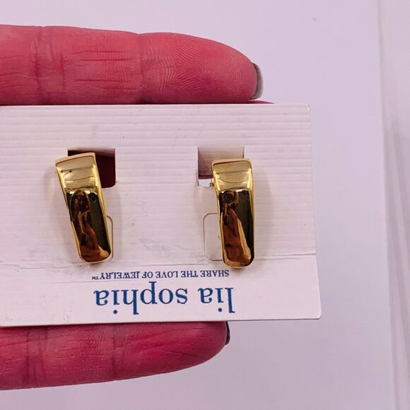 Lia Sophia Gorgeous Classic‎ Gold Tone Moda Elegant Clip Earrings - Picture 2 of 4
